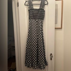 Ganni Seersucker Check Maxi Dress size 34